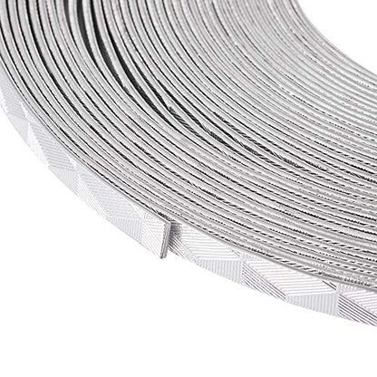 32.8 Feet 5mm Aluminum Flat Artistic Wire Silver Bendable Metal Craft Wire for Beading for Bezel Sculpting Armature Jewelry Making Gem Metal Wrap (32.8 Foot)