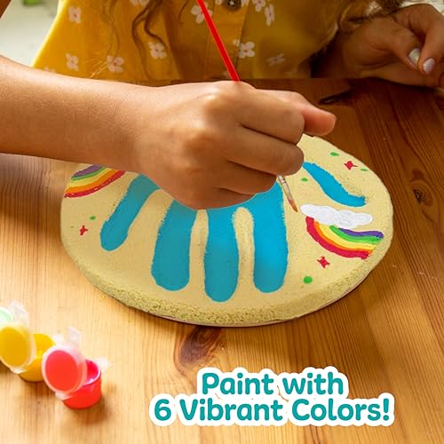 Sand Dough Sculpt & Paint Creations! Mold Your Own Hand Print Stone
