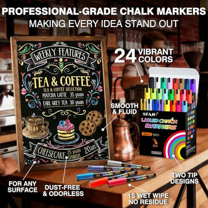 Liquid Chalk Markers for Blackboard (24 Count)