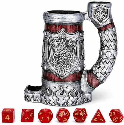 Dice Tower Mug DND Dice Roller Tower with 7 PCS Dice Set
