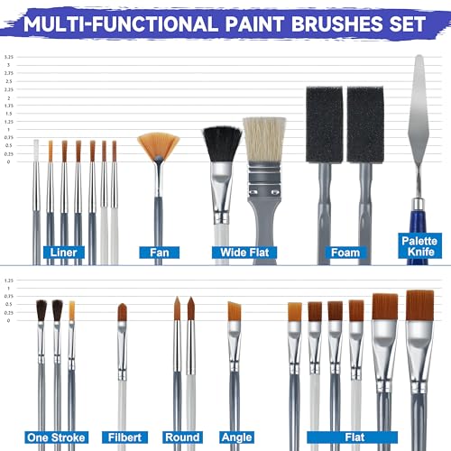 26PCS Painting Brushes Set (26 Count)