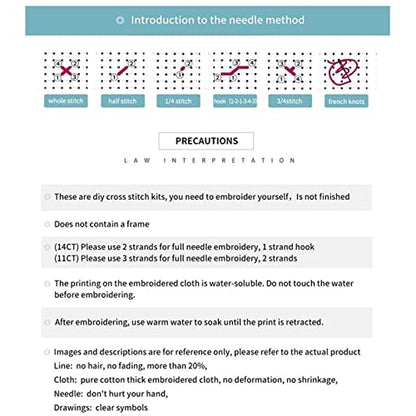 Cross Stitch Stamped Full Embroidery Kits DIY 11CT Cotton Thread Printed DIY Needlepoint Kits Craft Needlework Set Cross