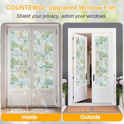 Privacy Window Films Stain Glass Cling No Glue Anti