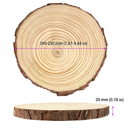 6 PCS 8 10 Inches Natural Unfinished Wood Slices (6 Count)