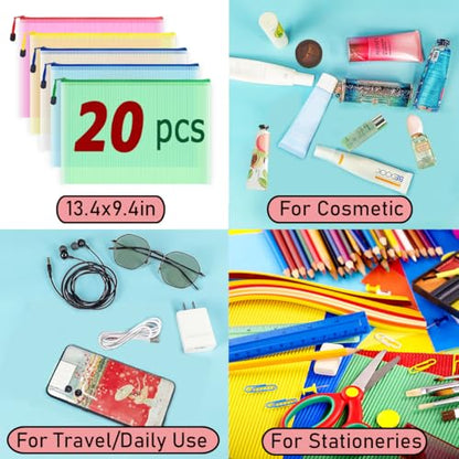 20pcs Mesh Zipper Pouch Bags (20 Count)
