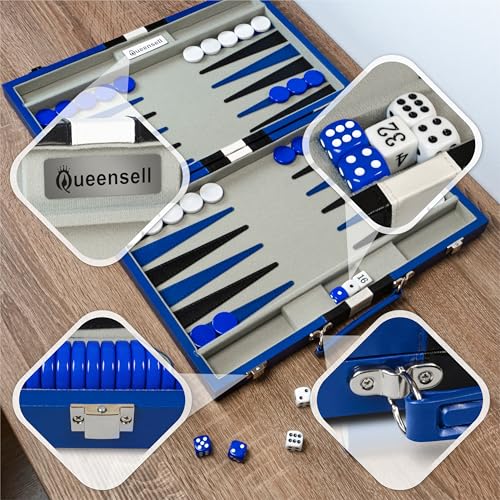 Large Blue Backgammon Sets for Adults