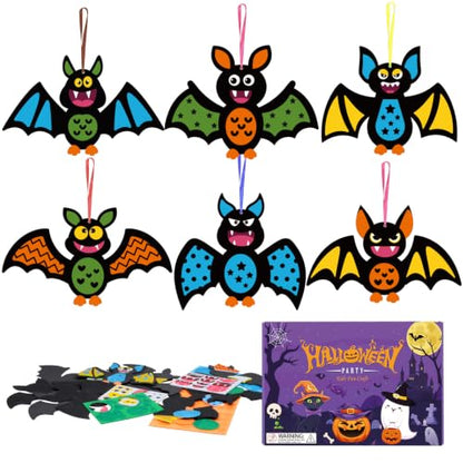 12 Pack Bat Crafts for Kids Bat Crafts Kits Make You Own Bat Foam Stickers Ornament DIY Arts and Crafts for Kids Girls Boys Halloween Party Supplies Halloween Decoration (12 Count)