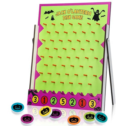 8 Pcs Halloween Carnival Game Wood Disk Drop Game Tabletop (8 Count)