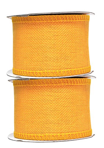 2 1 2 Inch Wide Yellow Burlap Ribbon for Crafts (120 Foot)