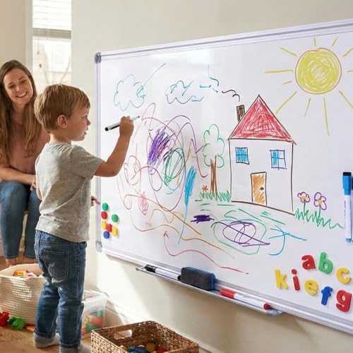 Magnetic White Board 48 x 36 Dry Erase Board for Wall