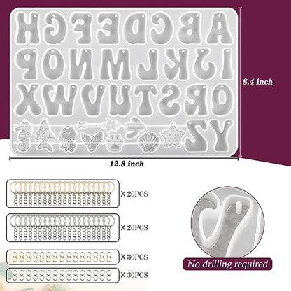 Alphabet Keychain Molds with Hole
