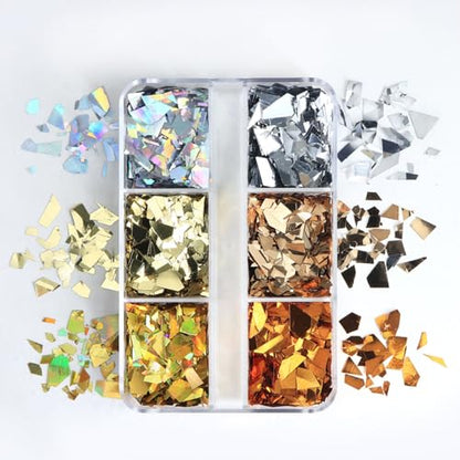 Fall Nail Sequins Holographic Laser Mixed Color Autumn Nail Flakes Design Nail Charms 3D Confetti Nail Art Stickers Irregular Nail Glitter Sequins for Women (2 Ounce)