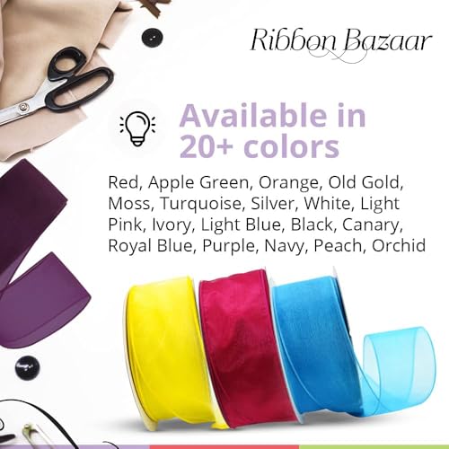 Sheer Organza Wired Ribbon (75 Foot)