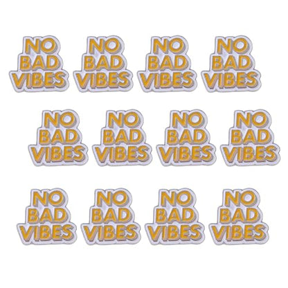 12 Pieces No Bad Vibes Brooch Pins Cartoon Enamel Pin Cute Metal Badges Learning for Girl Clothing Backpacks Bags Jewelry (12 Count)