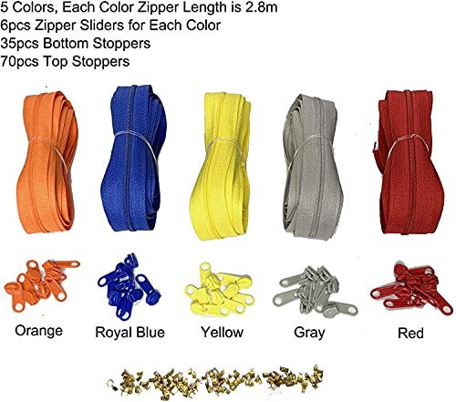 Zipper Tape 3 mm Nylon Endless Zipper Set with Slider
