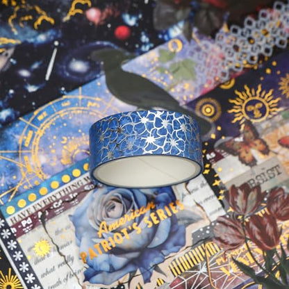 12 Rolls Charming Washi Tape Set Gold Silver Foil Detailing Arts Adhesive Tapes Basic Patterns Decorative Masking Tape Sets for Craft (12 Count)