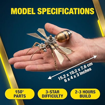 3D Metal Puzzle Mechanical Model Kit Steampunk Bee Insect 150+ Parts 2