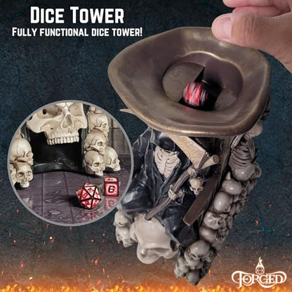 Grim Bones Dice Tower with LED Skull Eyes