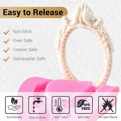 Baroque Frame Silicone Fondant Mold (4 Count)