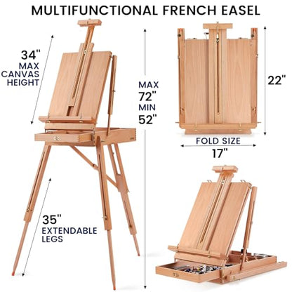 196Pcs Deluxe Artist Painting Set with French Easel (196 Count)