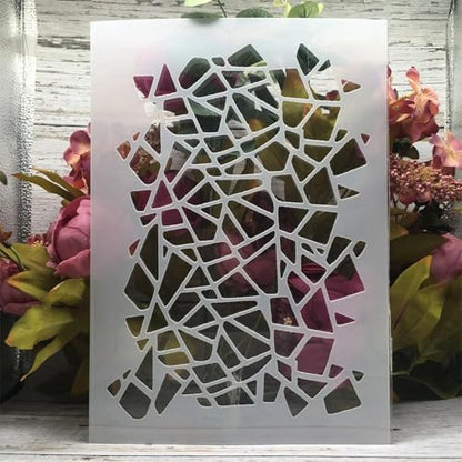 A4 Reusable Irregular Mosaic Stencil for Painting