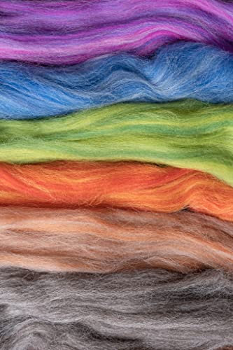 Multi Colored Natural Wool roving