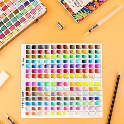 Set of 168 Color Watercolor Paint Set with Brush Pens (31.3233 Ounce)