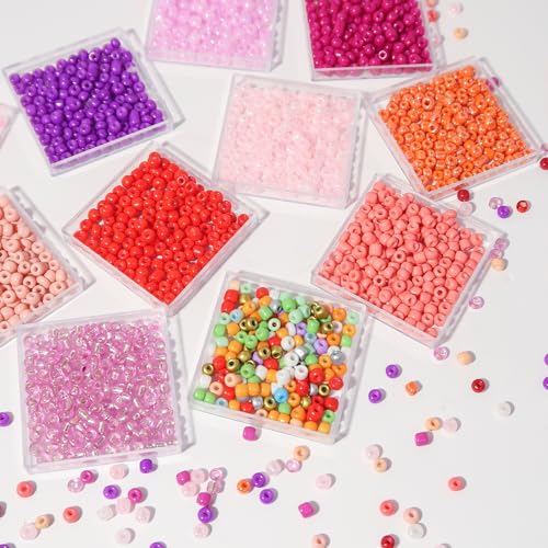 11200pcs Glass Seed Beads for DIY Crafting Bracelet Necklace Embroidery Jewelry Making Supplies (11200 Count)