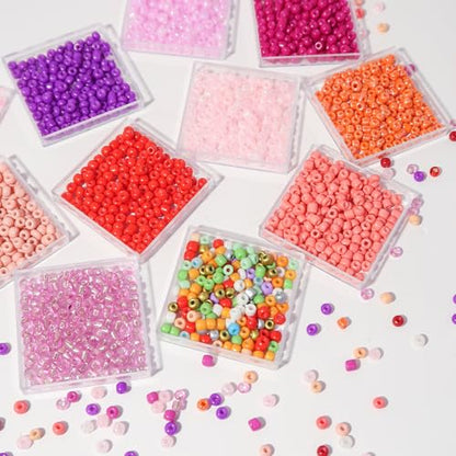 11200pcs Glass Seed Beads for DIY Crafting Bracelet Necklace Embroidery Jewelry Making Supplies (11200 Count)