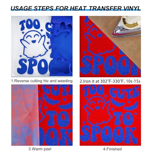 Glitter Royal Blue HTV Heat Transfer Vinyl Rolls