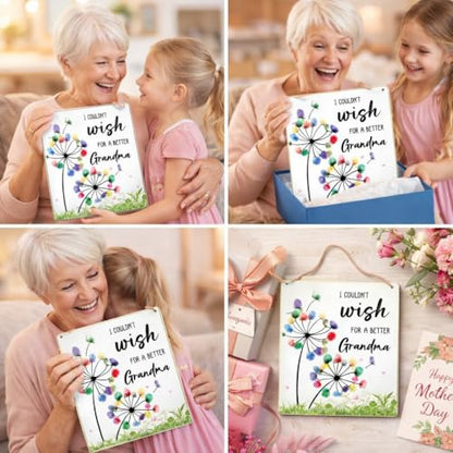 Dandelion DIY Custom Mothers Day Gift For Grandma Fingerprint Sign