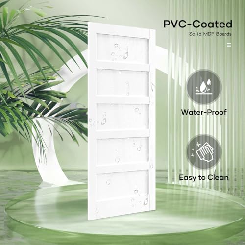 32inx80in White Barn Door and 5.5FT Sliding Barn Door Hardware Kit Included