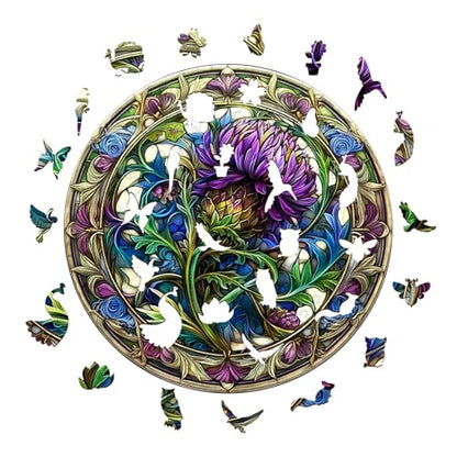 Wooden Puzzles for Adults Scotch Thistle Jigsaw 11.4 * 11.4in (200 Count)