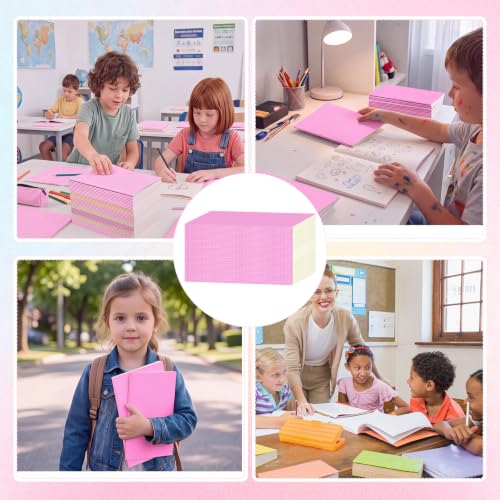 100 Pack A5 Composition Notebooks Bulk 5"x8" Notebooks Pink (100 Count)