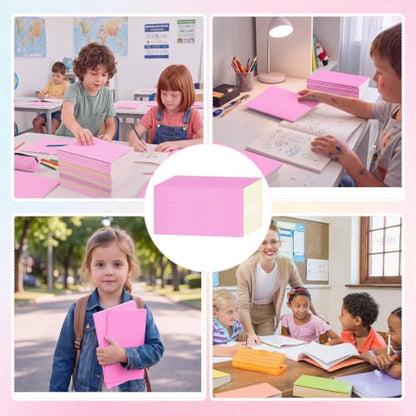 100 Pack A5 Composition Notebooks Bulk 5"x8" Notebooks Pink (100 Count)