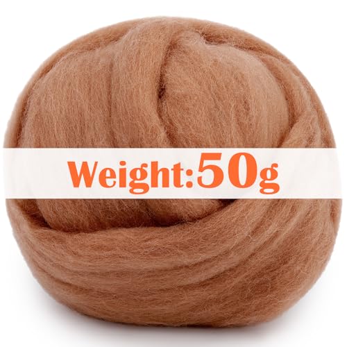 1.76oz Oak Brown Natural Wool Roving