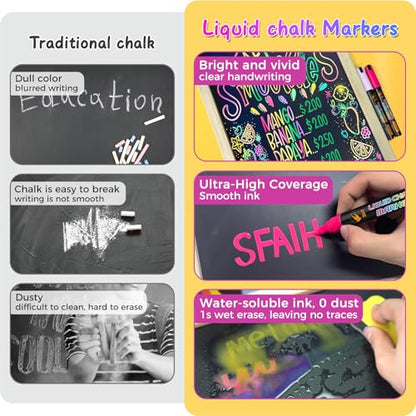 Liquid Chalk Markers for Blackboard Glass (10 Count)