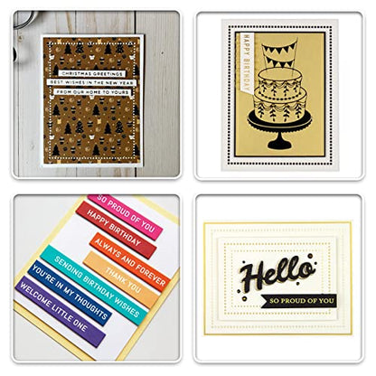 Elegant Everyday Sentiments Words Hot Foil Plate and Die Cuts Sets for DIY Scrapbooking Paper Cards Decor Embossing Foil Handmade Craft (2 Count)