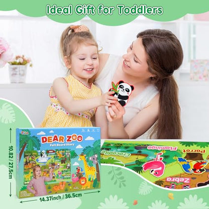 43x28 inch Zoo Animals Felt Story Board Set (41 Count)