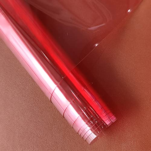 HYANG Light Pink Transparent PVC Super Clear Holographic Vinyl Faux Leather Sheets 1 Roll 12" x 47"