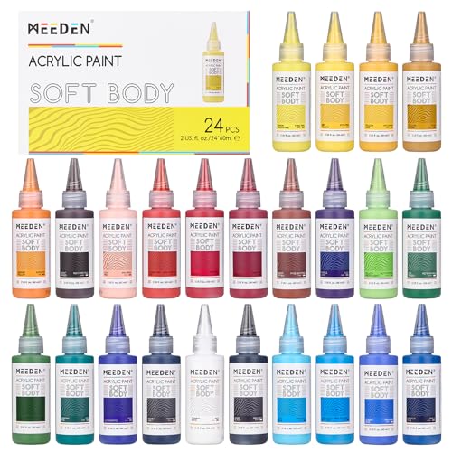 Soft Body Acrylic Paints Set (48 Fl Oz)