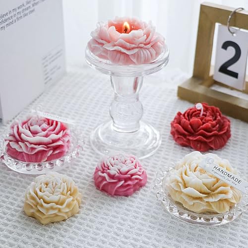 2PCS 3D Flower Candle Making Molds Moldes de Silicona para Velas (2 Count)