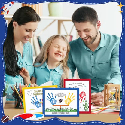 48 Sets Father's Day Handprint Crafts DIY Religious Hand Keepsake Craft Gifts with Flower Stickers for Mom Dad Home Party Activities (48 Count)