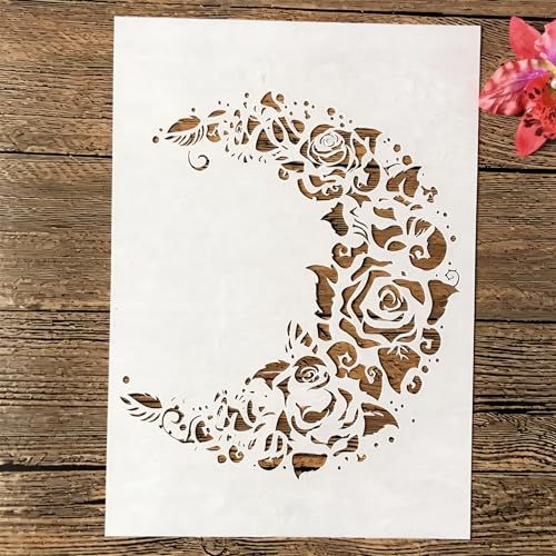 A4 Reusable Moon Flower Stencil for Painting