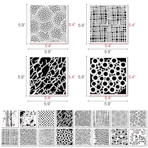 16 Pcs Layering Stencils for Painting (16 Count)
