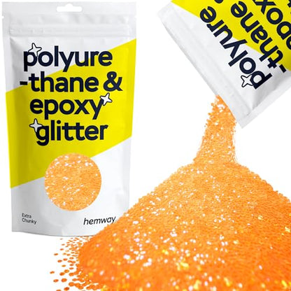 Resin Glitter Fluorescent Orange 100g Extra Chunky (3.5274 Ounce)