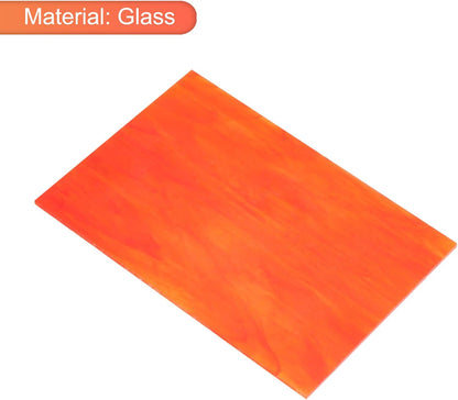 MECCANIXITY 2 Pcs Stained Glass Sheet Mosaic Tile 7.9 Inch x 5.9 Inch Watermelon Red Stained Glass Sheets for Crafts DIY Art Project