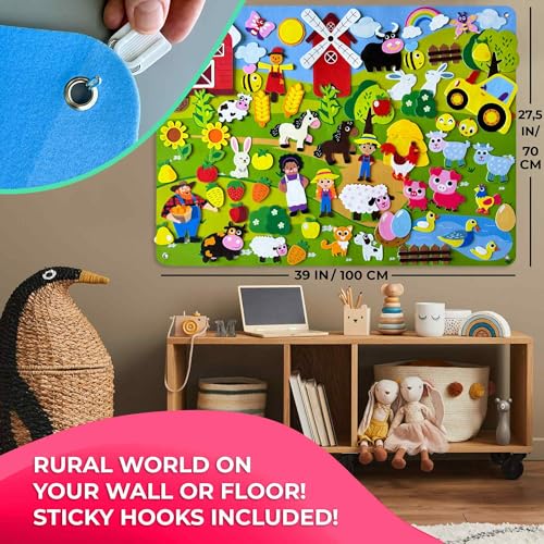 Farm Felt Board for Toddlers 61 Pcs
