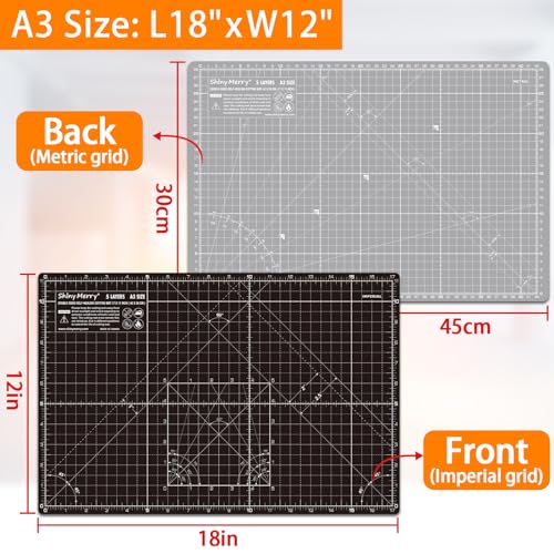 Self Healing Cutting Mat A3 12"x 18" Double Sided Black Mat