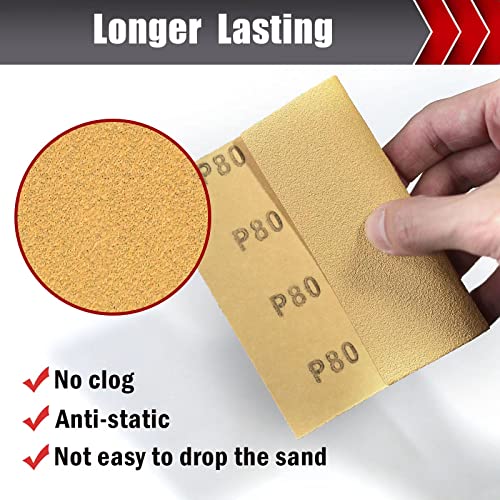 50 Pcs 1 4 Sheet Sand Paper 5.5" x 4.5" (50 Count)